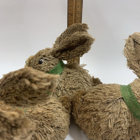 Pier 1 Imports Bristle Bunnies Easter Decoration Whimsical Centerpiece 3-Piece - Picture 14 of 15